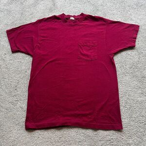 Vintage BVD Men's Red Shirt Pocket Size XL 80s